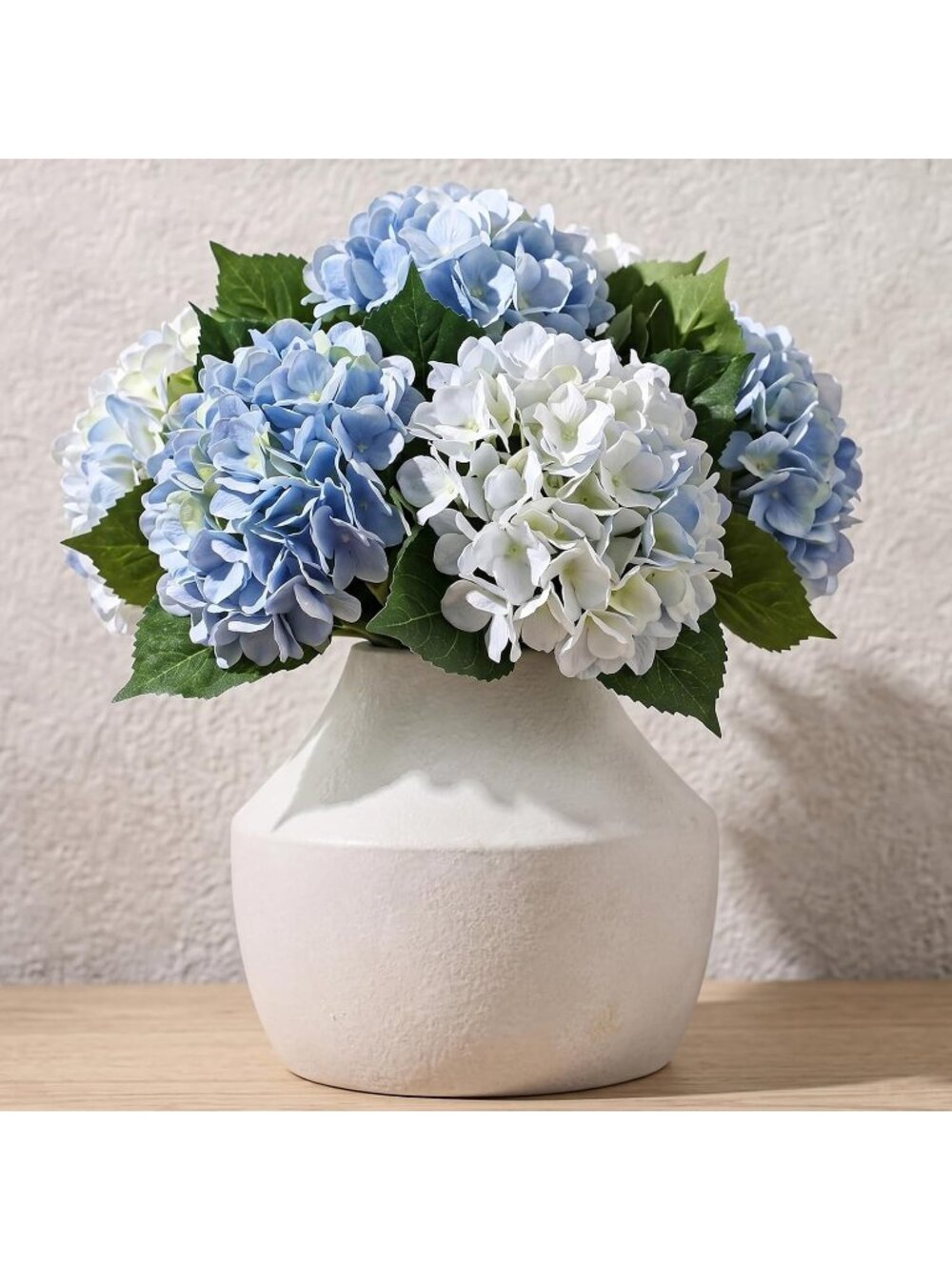 5.2 in White Ceramic Flower Vase Centerpieces Hydrangeas Handcrafted Home Decor